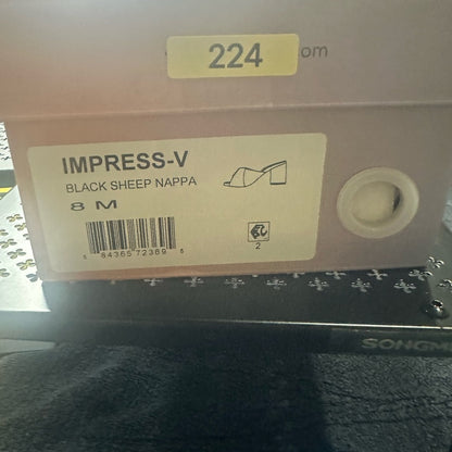 224. NEW SIZE 8 Black Minimalist Mules with Wide Strap
