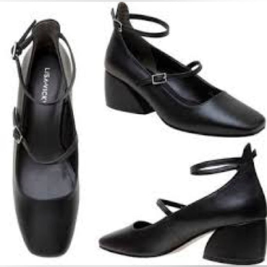 230.231. NEW SIZE 7 Black Chunky Heel Mary Jane Shoes