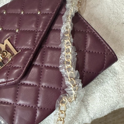 Badgley Mischka Purple Quilted Crossbody Bag