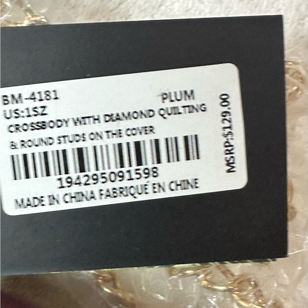 Badgley Mischka Purple Quilted Crossbody Bag