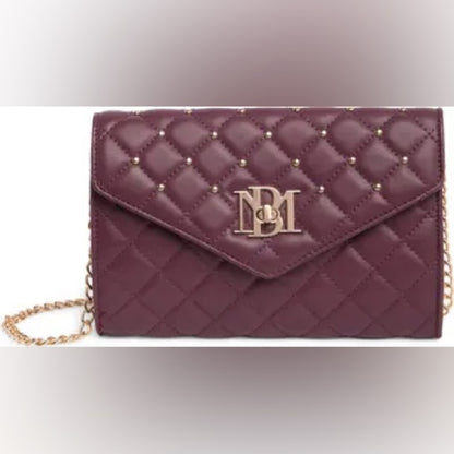 Badgley Mischka Purple Quilted Crossbody Bag