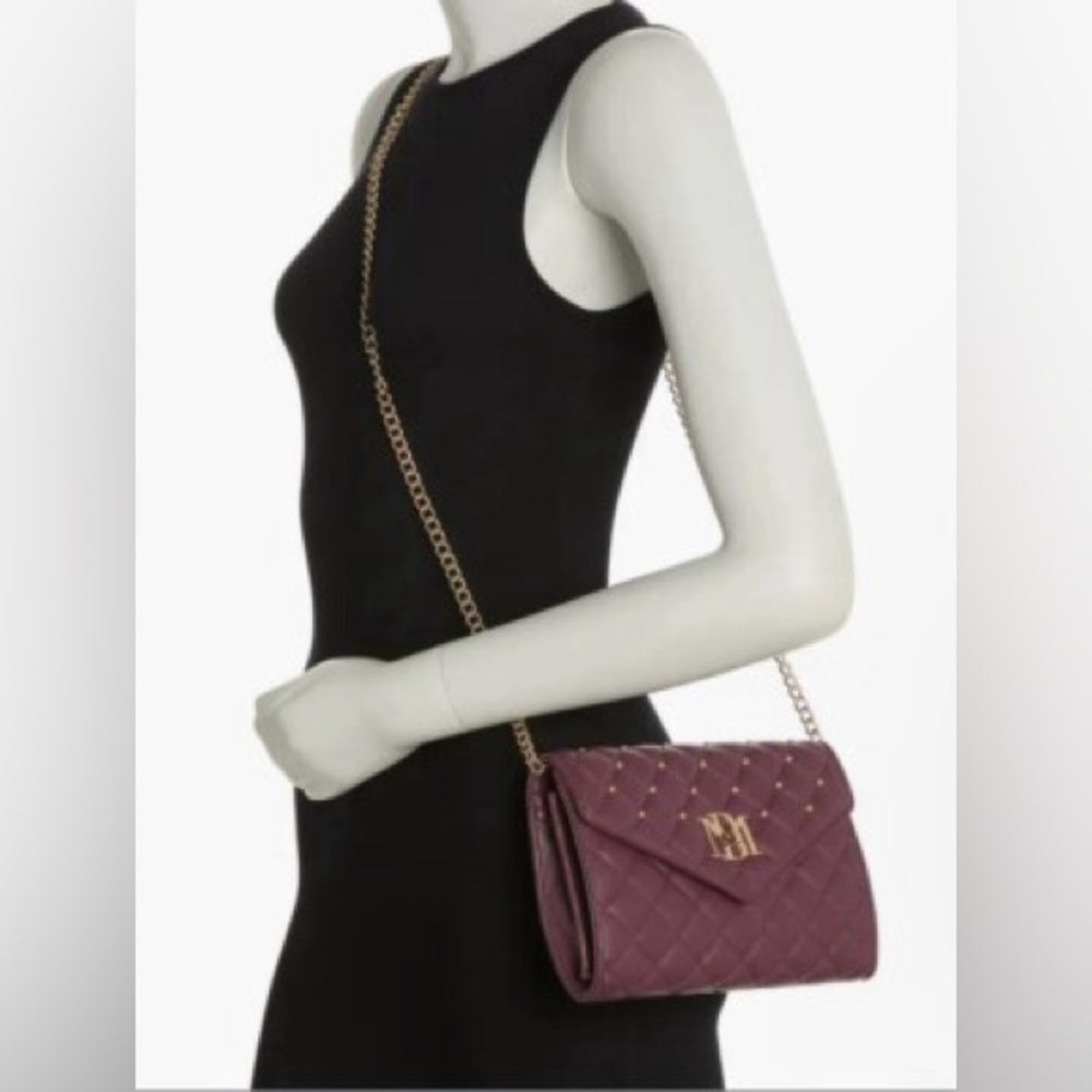 Badgley Mischka Purple Quilted Crossbody Bag
