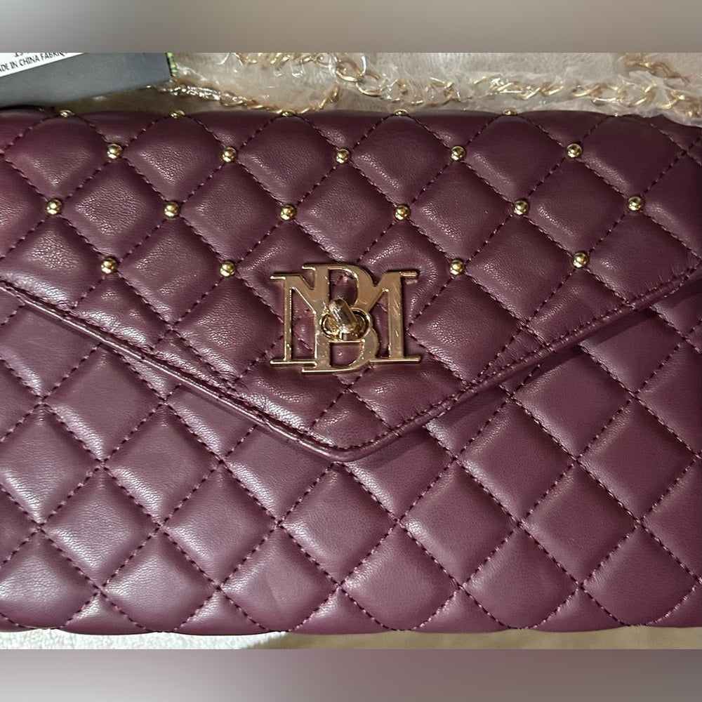 Badgley Mischka Purple Quilted Crossbody Bag