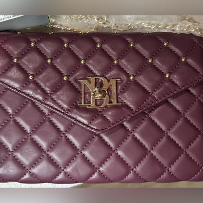 Badgley Mischka Purple Quilted Crossbody Bag