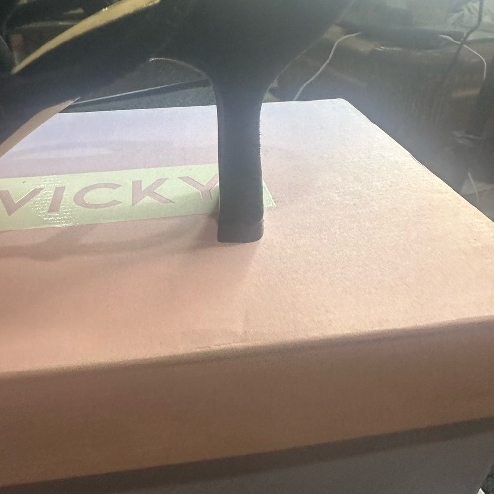 222. NEW 6.5 Black suede Strappy Lace-Up Heels with Kitten Heel