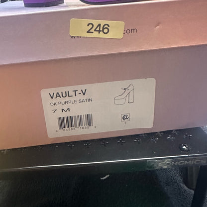 246. NEW SIZE 7 Purple Platform Shoes with Chunky Sole and Ankle Strap