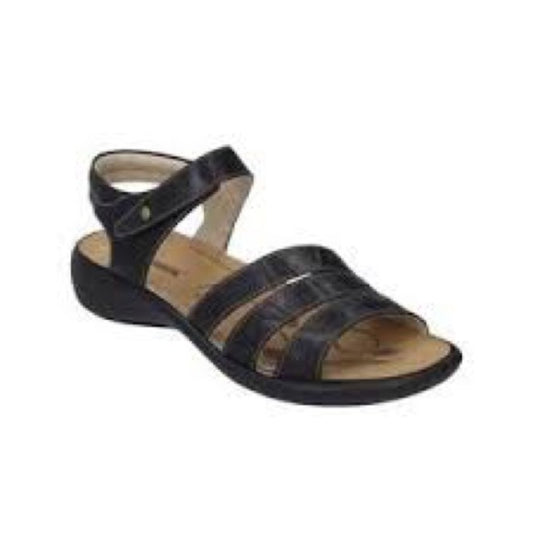 250. NEW SUZE 6-6.5 Romika Black Sandals with Wide Straps and Flat Sole