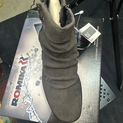 264. NEW SIZE 6.5-7.5/36 Romika Gray Ankle Boots with Comfort Sole, Side Zipper