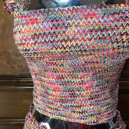 NWT SIZE L Pink Skater Mini Dress with Ruffled Elegance