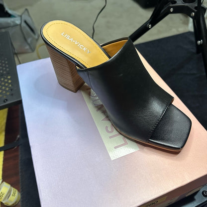 280.281. NEW SIZE 7 Black Minimalist Mules with Rounded Toe