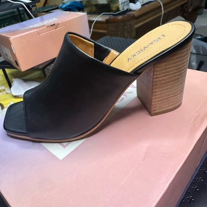 280.281. NEW SIZE 7 Black Minimalist Mules with Rounded Toe