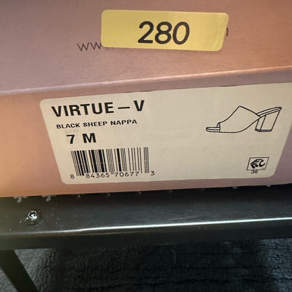 280.281. NEW SIZE 7 Black Minimalist Mules with Rounded Toe