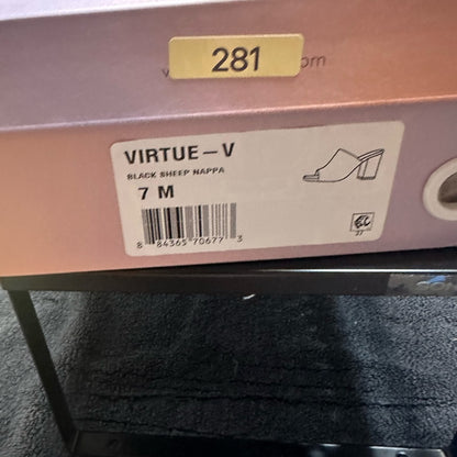 280.281. NEW SIZE 7 Black Minimalist Mules with Rounded Toe