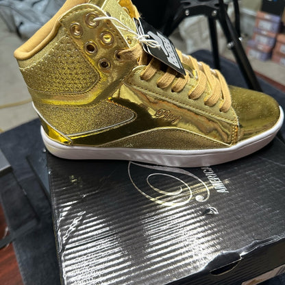 274. NEW SIZE 5.5 Pastry Gold Metallic High-Top Sneakers