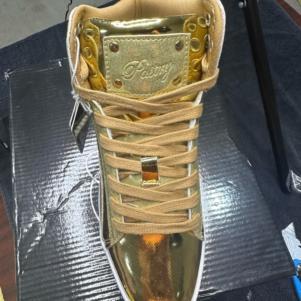 274. NEW SIZE 5.5 Pastry Gold Metallic High-Top Sneakers