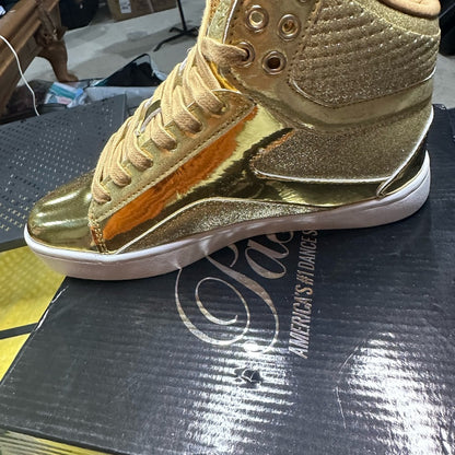 274. NEW SIZE 5.5 Pastry Gold Metallic High-Top Sneakers