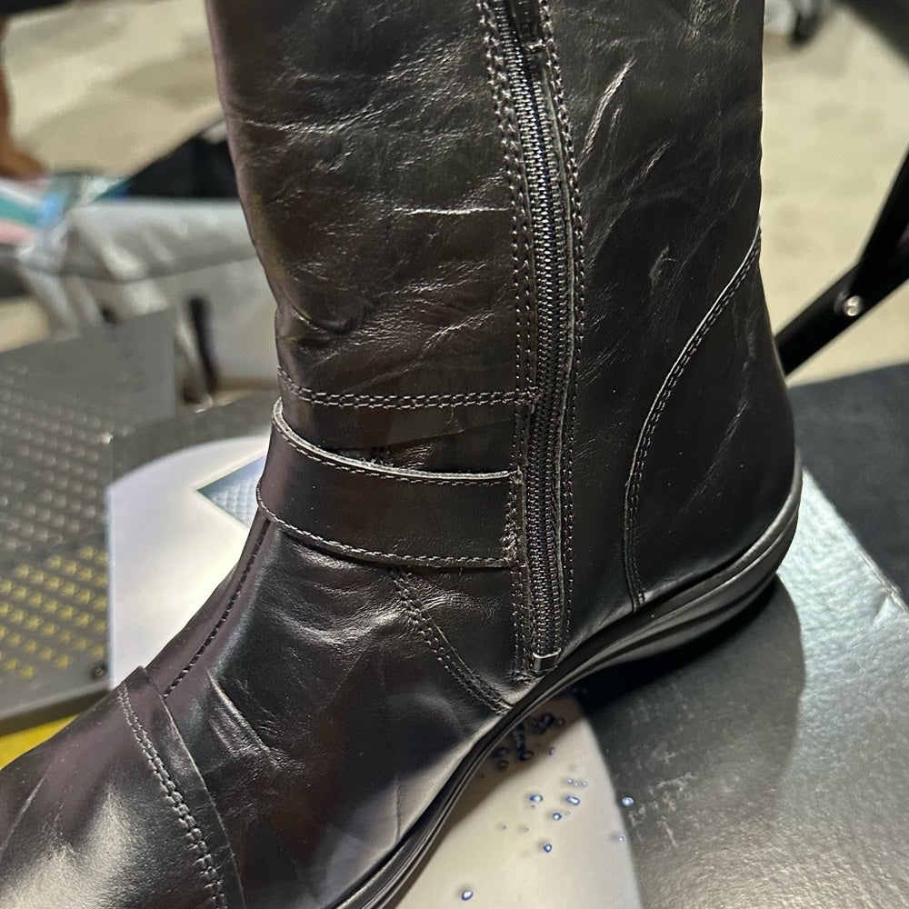 265. NEW SIZE 6.5 Romika Black Ankle Boots with Buckle Detail