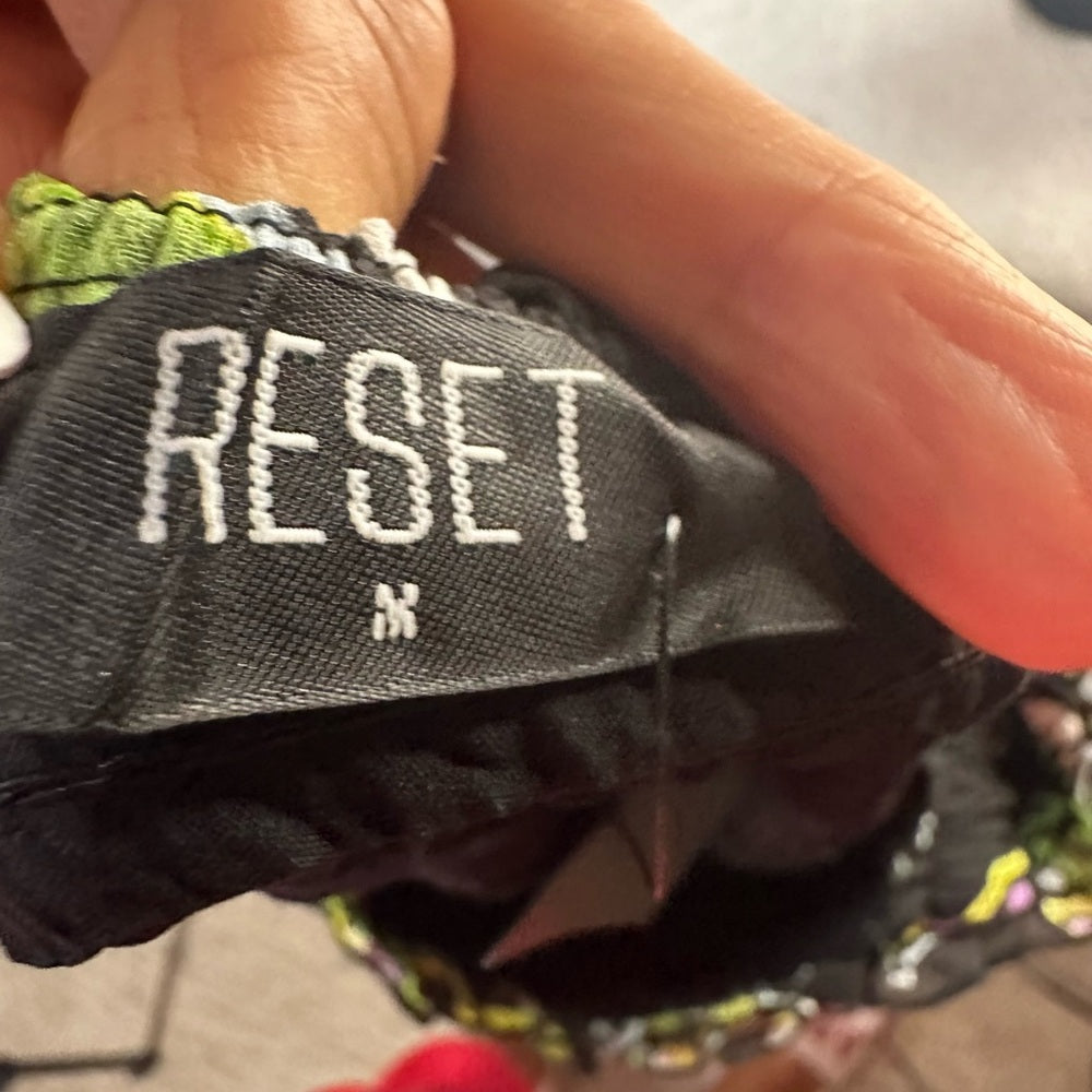 NWT SIZE M Green and White Tiered Ruffled Maxi Dress