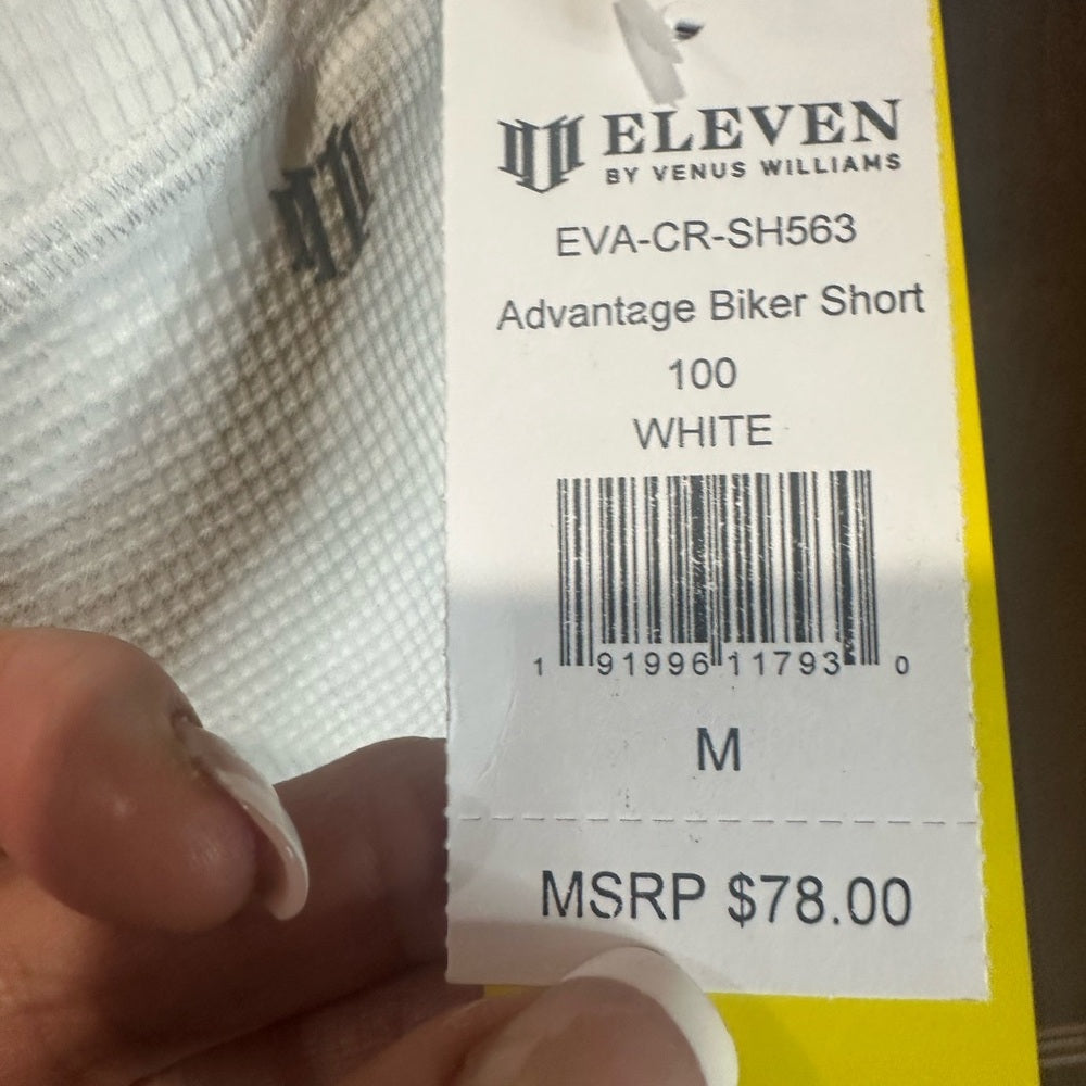 NWT SIZE M EleVen by Venus Williams White Textured Athletic Shorts