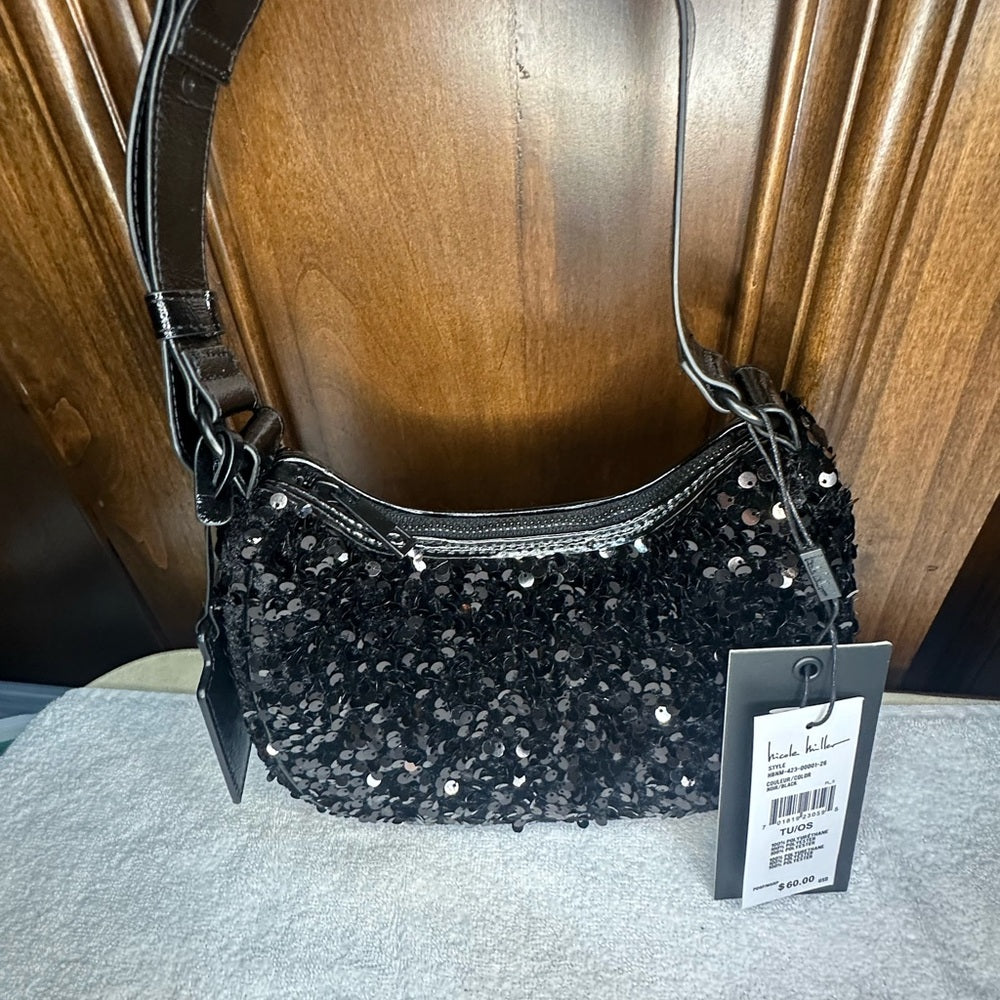 NEW Nicole Miller Black Glamorous Shoulder Bag