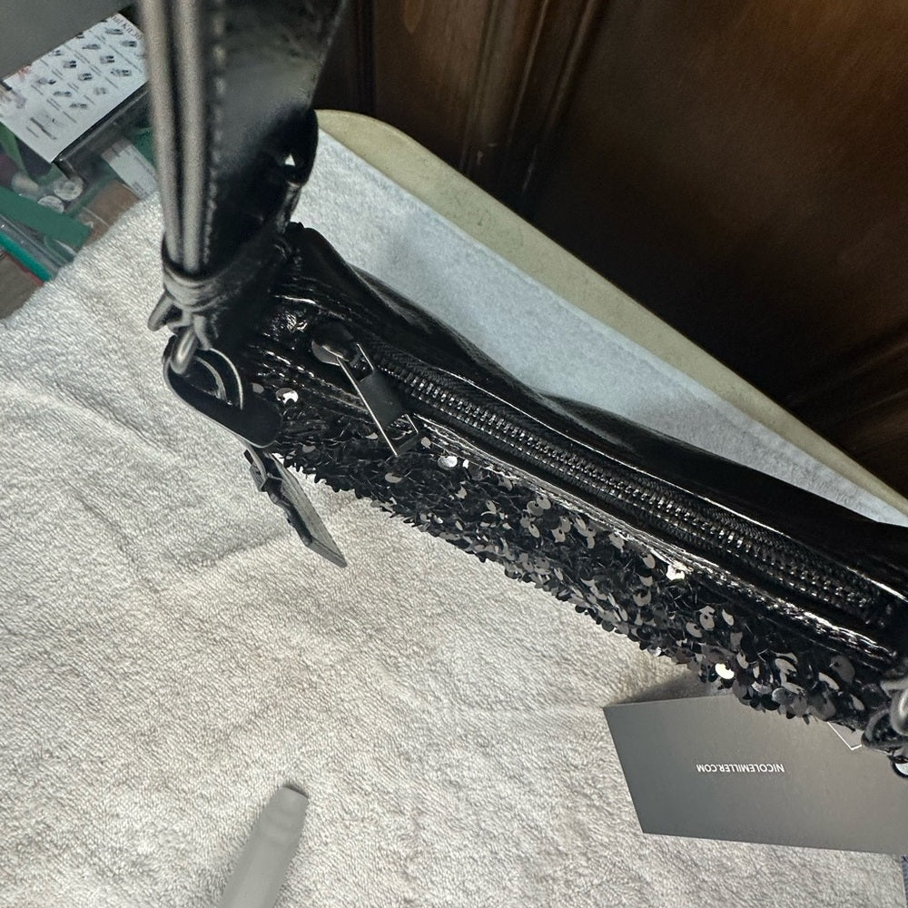 NEW Nicole Miller Black Glamorous Shoulder Bag