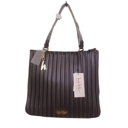 NWT Nicole Miller Black Tote with Structured Design