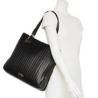 NWT Nicole Miller Black Tote with Structured Design