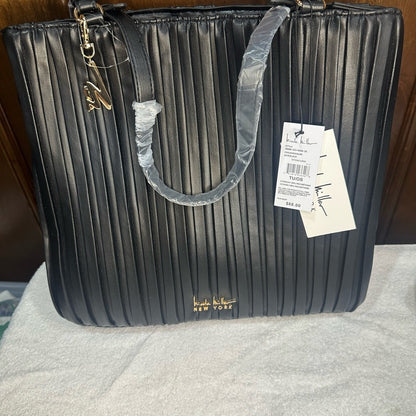 NWT Nicole Miller Black Tote with Structured Design