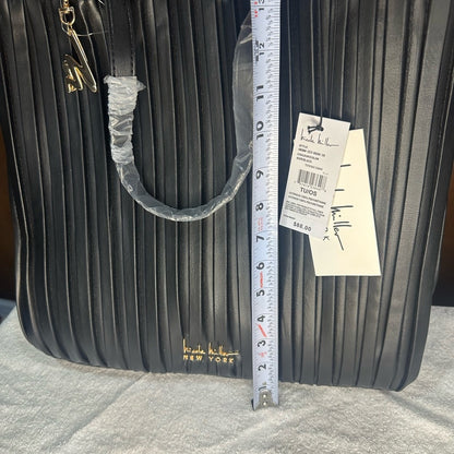 NWT Nicole Miller Black Tote with Structured Design