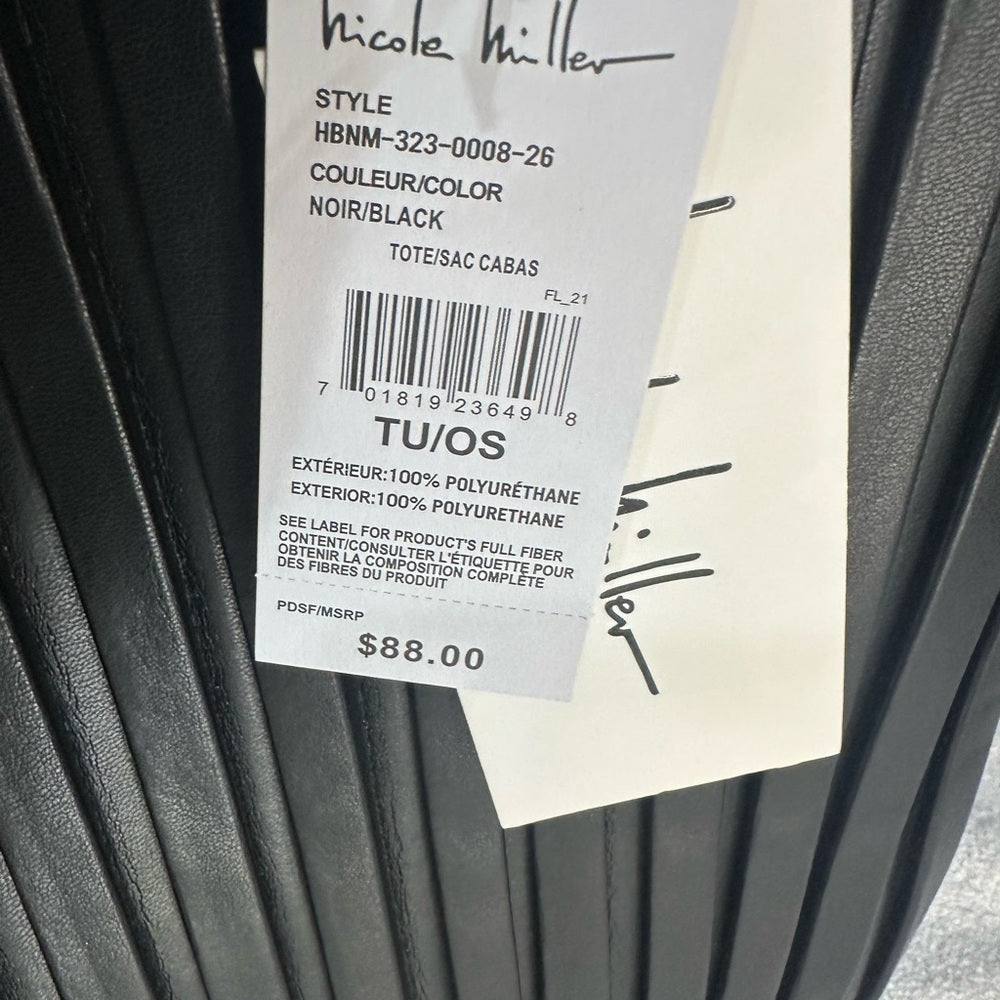 NWT Nicole Miller Black Tote with Structured Design