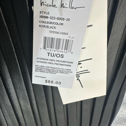 NWT Nicole Miller Black Tote with Structured Design