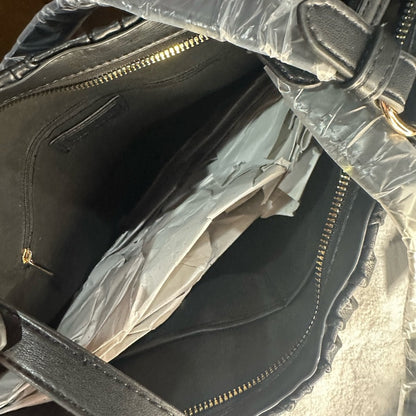 NWT Nicole Miller Black Tote with Structured Design
