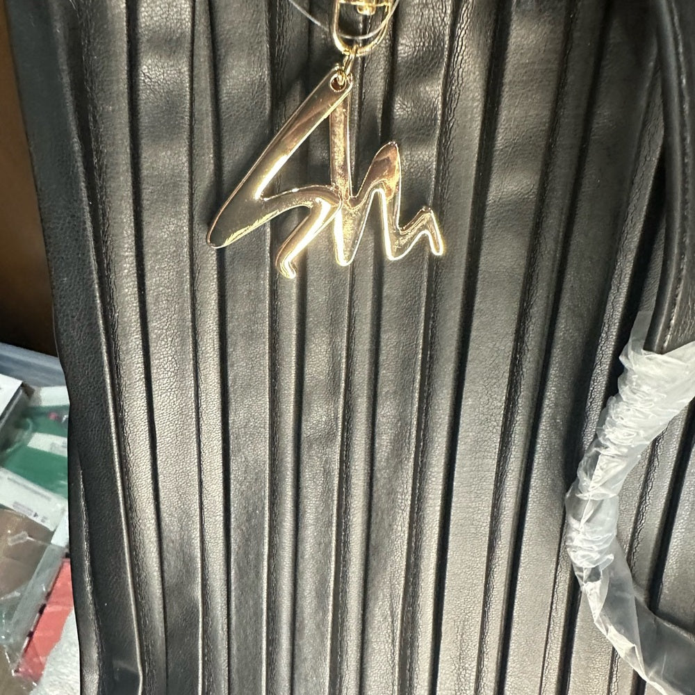 NWT Nicole Miller Black Tote with Structured Design