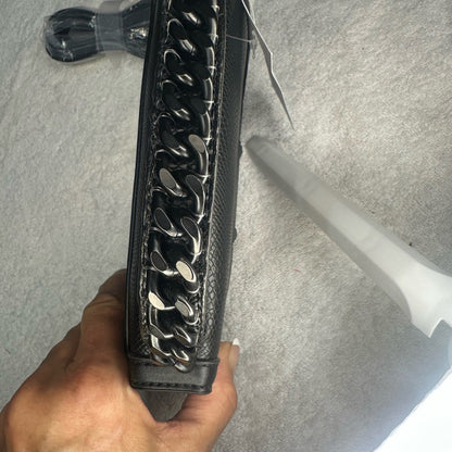 NWT Nicole Miller Black Chain-Link Shoulder Bag