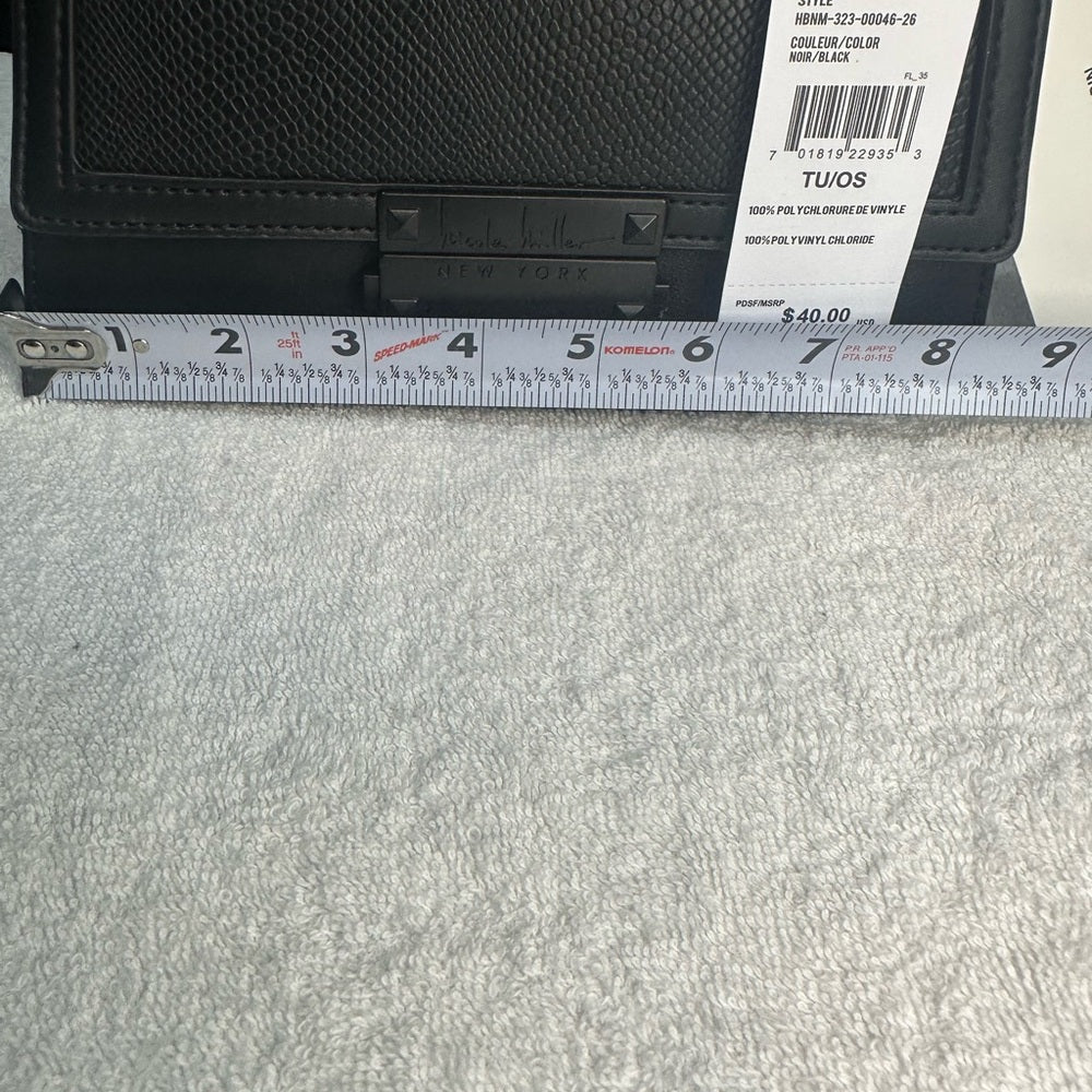 NWT Nicole Miller Black Chain-Link Shoulder Bag