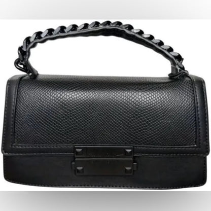 NWT Nicole Miller Black Chain-Link Shoulder Bag