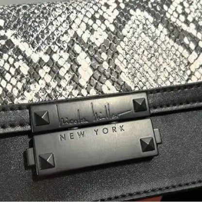 NWT Nicole Miller Mini Bag Black and White Chain Strap