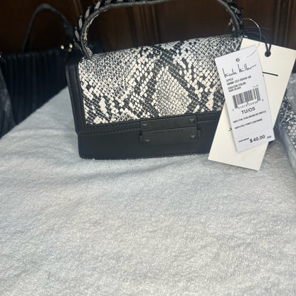 NWT Nicole Miller Mini Bag Black and White Chain Strap