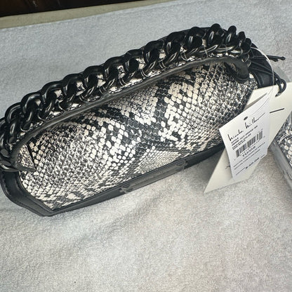 NWT Nicole Miller Mini Bag Black and White Chain Strap