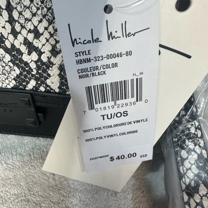 NWT Nicole Miller Mini Bag Black and White Chain Strap