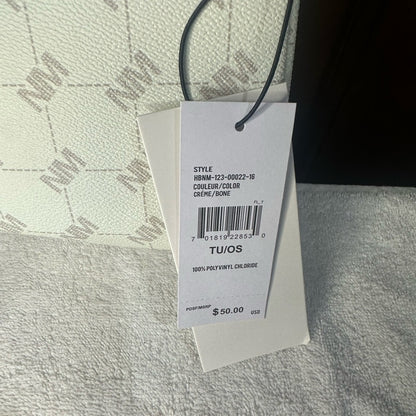 NWT Nicole Miller White Crossbody Bag with Classic Monogram Design
