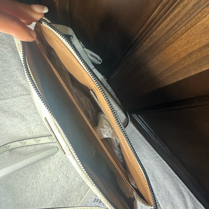 NWT Nicole Miller White Crossbody Bag with Classic Monogram Design