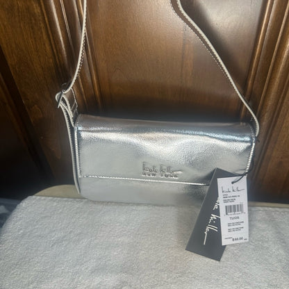 NWT Nicole Miller Silver Satchel with Futuristic Appeal
