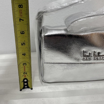 NWT Nicole Miller Silver Satchel with Futuristic Appeal