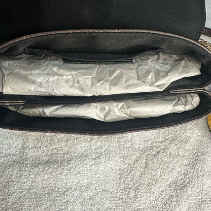 NWT Nicole Miller Brown and Gold Crossbody Bag with Elegant Design