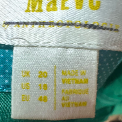 NWOT SIZE 2-6-16 Maeve Green Square Neck Sleeveless Midi Dress