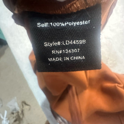 NWT SIZE S Line & Dot Ruched Bodycon Mini Dress in Brown and Orange