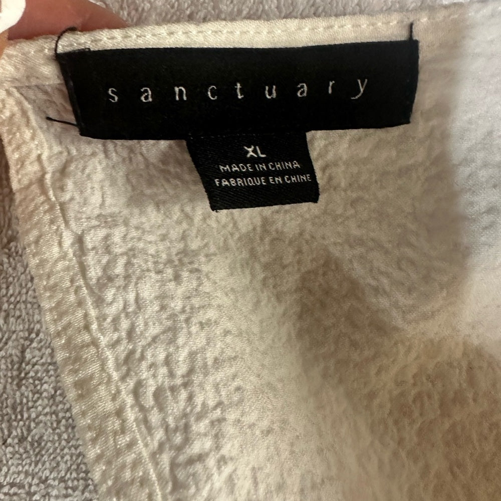 NWOT SIZE XL Sanctuary Cream Peplum Blouse with Ruched Details