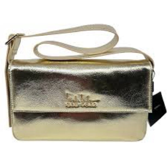 NWT Nicole Miller Gold Clutch Elegant Metallic Wristlet