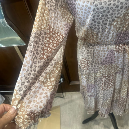 NWOT SIZE M Cream and Brown Bishop Sleeve Sundress for Work